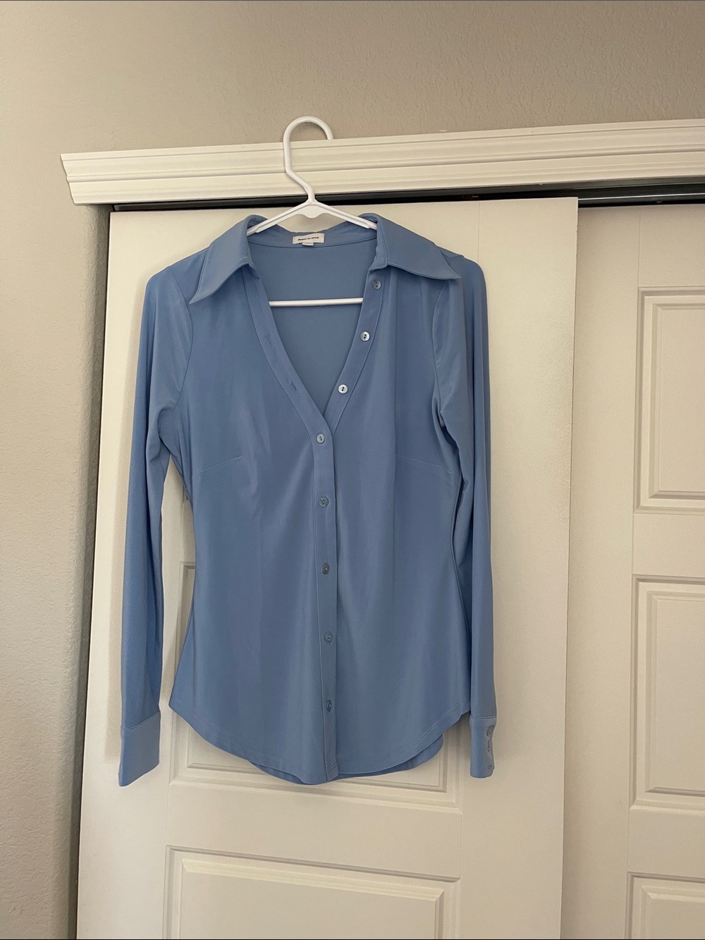 Song of Style Powder Blue Button-Front Blouse